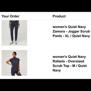Figs Quiet Navy Rafaela Joggers XL pants with alterations at waist.
